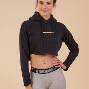 GYMSHARK Cropped Raw Edge Hoodie